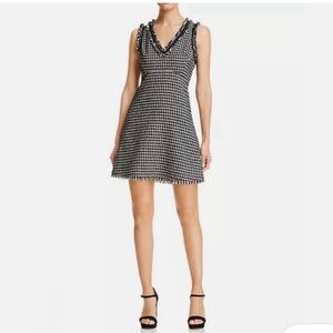 Kate Spade Size 12 Metallic Houndstooth Above The Knee Tweed Dress NEW